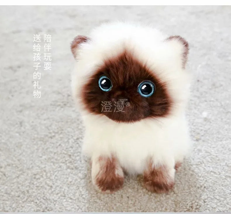 Stuffed Lifelike Siamese Cats Plush Toy simulation American Shorthair Cute Cat Doll Pet Toys Home Decor Gift For Girls birthday