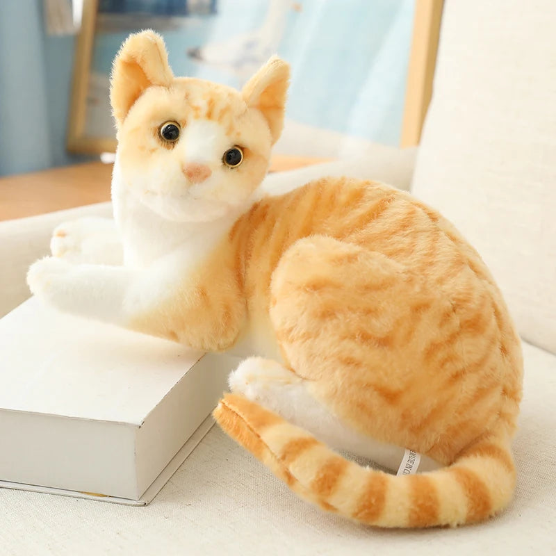 Stuffed Lifelike Siamese Cats Plush Toy simulation American Shorthair Cute Cat Doll Pet Toys Home Decor Gift For Girls birthday