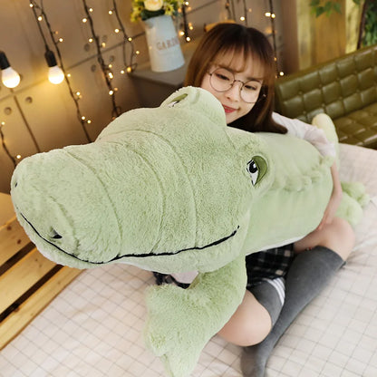 Big Size Crocodile Lying Section Plush Pillow Mat Plush Crocodile Soft Stuffed Animal Toy Cartoon Plush Dolls Kids Girl Gift