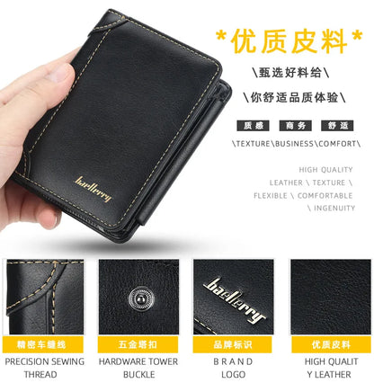 New Leather Men Wallets High Quality Zipper Short Desigh Card Holder Male Purse Vintage Coin Holder Men Wallets