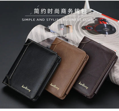 New Leather Men Wallets High Quality Zipper Short Desigh Card Holder Male Purse Vintage Coin Holder Men Wallets