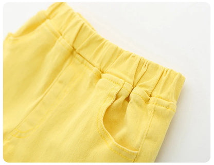 IENENS Fashion Girls Denim Pants Shorts Girl Thin Soft Trousers Jeans Kids Children Casual Clothes Clothing 4-13 Years