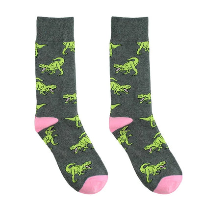 Cotton Happy Funny Socks Men Alien Planet Shark Crazy Design Sokken Unisex Novelty Dinosaur Crew Skateboard Calcetines Hombre