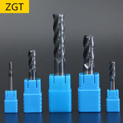 ZGT Endmills Alloy Carbide Tungsten Steel Milling Cutter End Mill HRC50 4 Flute 4mm 6mm 8mm 10mm 12mm Metal Cutter Milling Tools