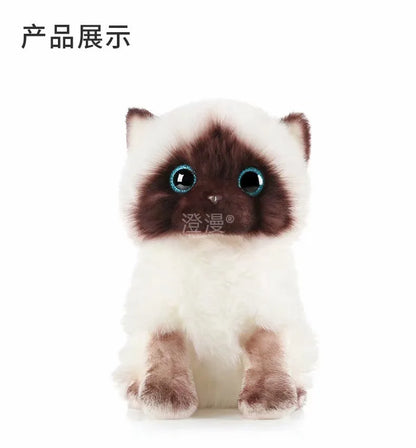 Stuffed Lifelike Siamese Cats Plush Toy simulation American Shorthair Cute Cat Doll Pet Toys Home Decor Gift For Girls birthday