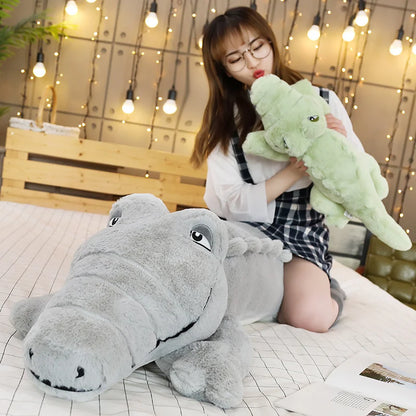 Big Size Crocodile Lying Section Plush Pillow Mat Plush Crocodile Soft Stuffed Animal Toy Cartoon Plush Dolls Kids Girl Gift