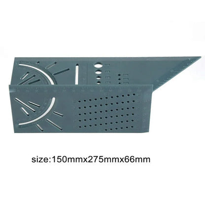 JUSTINLAU Woodworking 3D Mitre Angle Measuring Square Size Measure Tool With Gauge & Ruler Tools