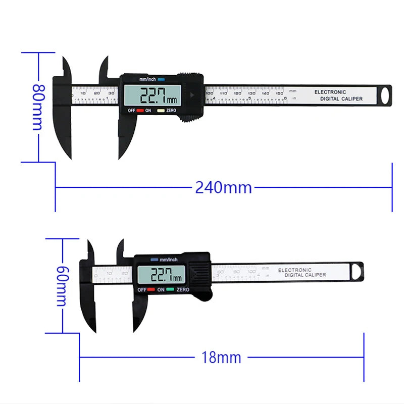 Digital Caliper 6 Inch Electronic Vernier Caliper 100mm Calliper Micrometer Digital Ruler Measuring Tool 150mm 0.1mm