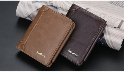 New Leather Men Wallets High Quality Zipper Short Desigh Card Holder Male Purse Vintage Coin Holder Men Wallets