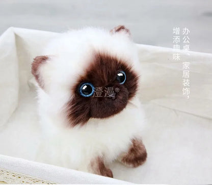 Stuffed Lifelike Siamese Cats Plush Toy simulation American Shorthair Cute Cat Doll Pet Toys Home Decor Gift For Girls birthday