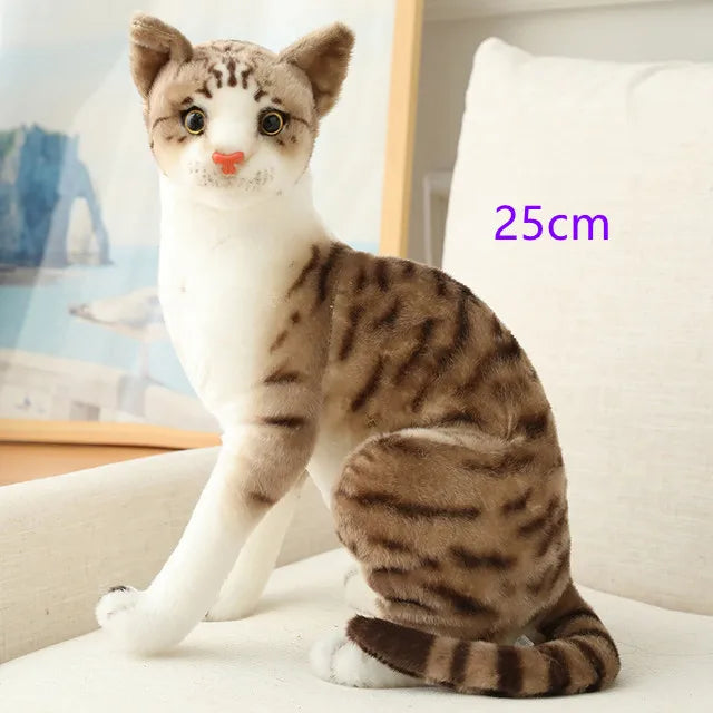 Stuffed Lifelike Siamese Cats Plush Toy simulation American Shorthair Cute Cat Doll Pet Toys Home Decor Gift For Girls birthday