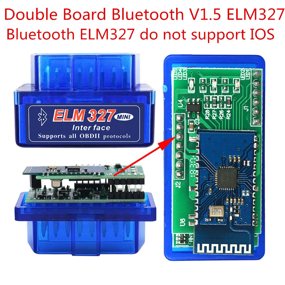 Super Mini ELM327 Bluetooth V1.5 With Double Pic18f25k80 WIFI ELM 327 V1.5 OBD2 Scanner Universal Disgnostic Tool Android IOS