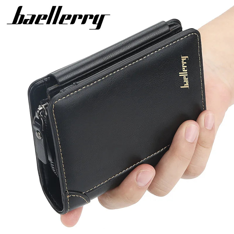 New Leather Men Wallets High Quality Zipper Short Desigh Card Holder Male Purse Vintage Coin Holder Men Wallets