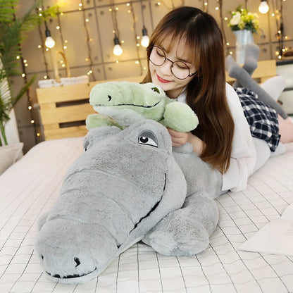 Big Size Crocodile Lying Section Plush Pillow Mat Plush Crocodile Soft Stuffed Animal Toy Cartoon Plush Dolls Kids Girl Gift