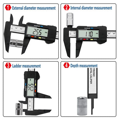 Digital Caliper 6 Inch Electronic Vernier Caliper 100mm Calliper Micrometer Digital Ruler Measuring Tool 150mm 0.1mm