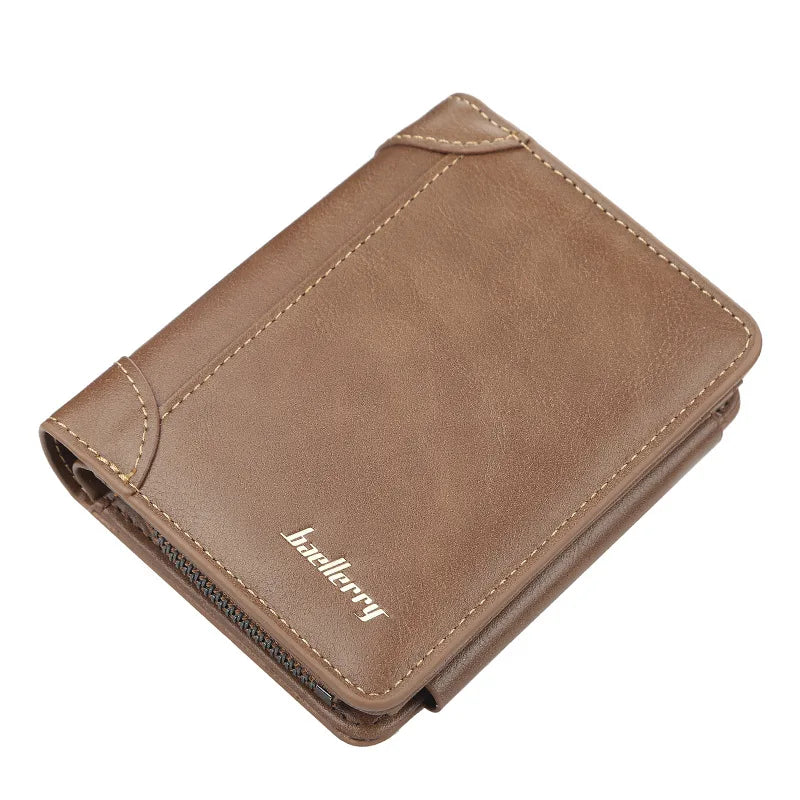 New Leather Men Wallets High Quality Zipper Short Desigh Card Holder Male Purse Vintage Coin Holder Men Wallets