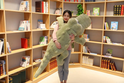 Big Size Crocodile Lying Section Plush Pillow Mat Plush Crocodile Soft Stuffed Animal Toy Cartoon Plush Dolls Kids Girl Gift