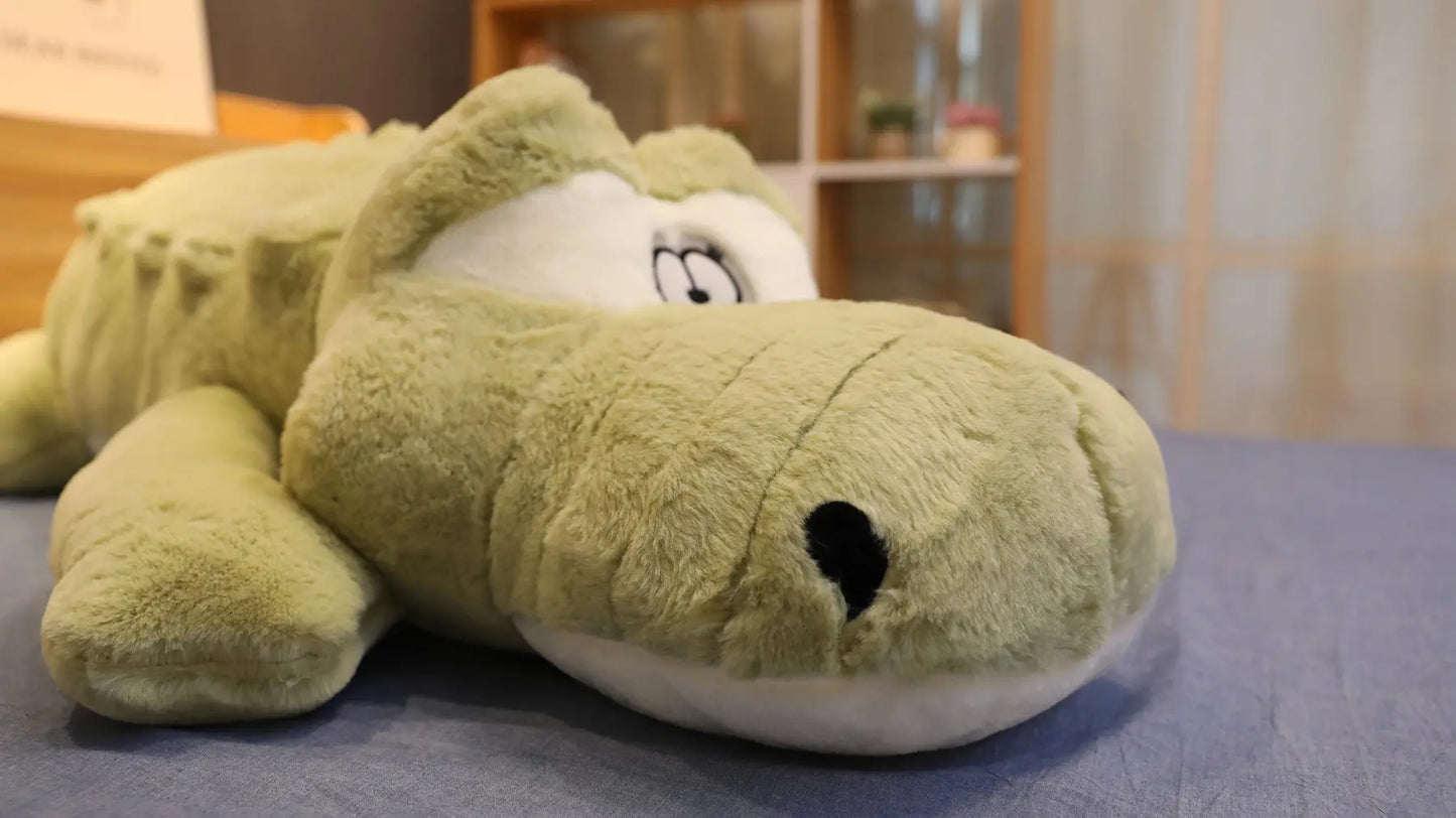 Big Size Crocodile Lying Section Plush Pillow Mat Plush Crocodile Soft Stuffed Animal Toy Cartoon Plush Dolls Kids Girl Gift