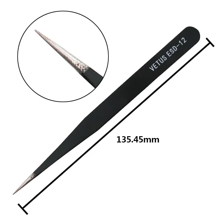 1 PC High quality  BGA Precision ESD Tweezers Set all-metal anti-static tweezers Repair Tool