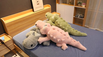 Big Size Crocodile Lying Section Plush Pillow Mat Plush Crocodile Soft Stuffed Animal Toy Cartoon Plush Dolls Kids Girl Gift