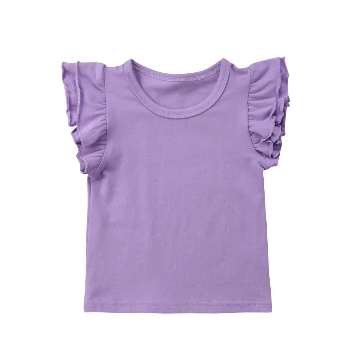 2019 Baby Summer Clothing Toddler Baby Girls Boy Flying Sleeves Tops Shirts Outfits Kid Solid Clothes Tee 0-4T