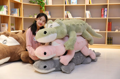 Big Size Crocodile Lying Section Plush Pillow Mat Plush Crocodile Soft Stuffed Animal Toy Cartoon Plush Dolls Kids Girl Gift