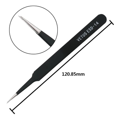 1 PC High quality  BGA Precision ESD Tweezers Set all-metal anti-static tweezers Repair Tool