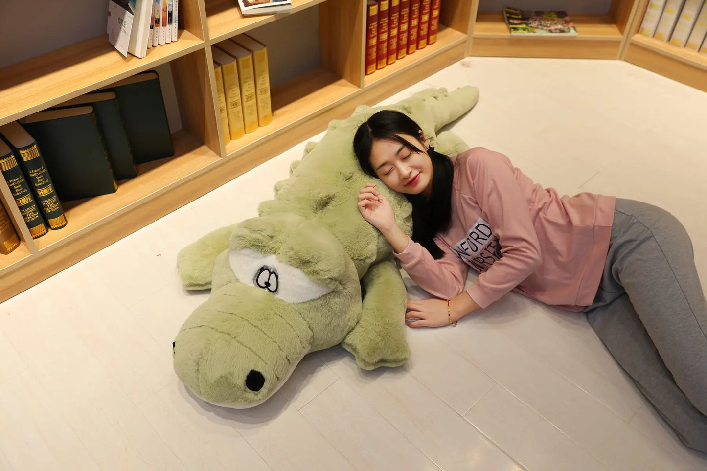 Big Size Crocodile Lying Section Plush Pillow Mat Plush Crocodile Soft Stuffed Animal Toy Cartoon Plush Dolls Kids Girl Gift