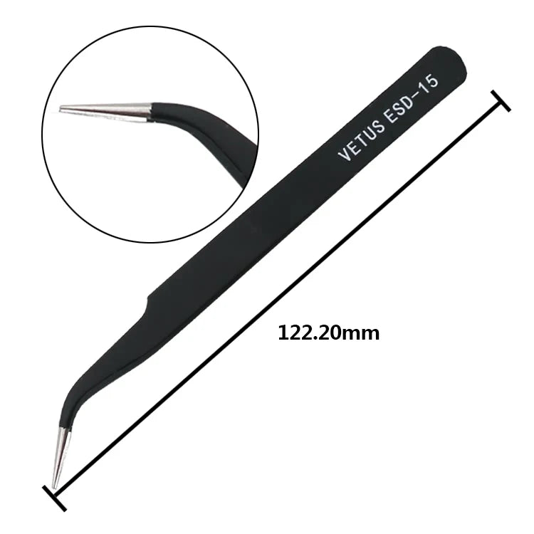 1 PC High quality  BGA Precision ESD Tweezers Set all-metal anti-static tweezers Repair Tool