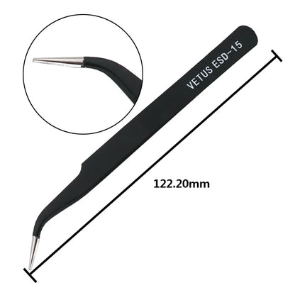 1 PC High quality  BGA Precision ESD Tweezers Set all-metal anti-static tweezers Repair Tool