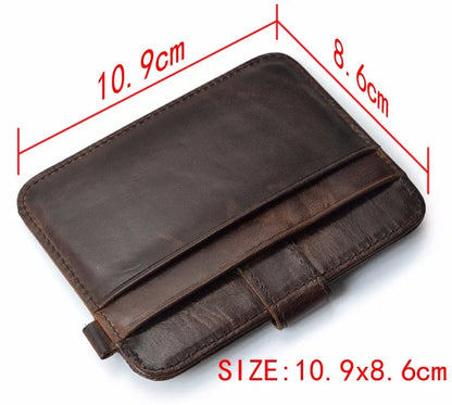 Men Genuine Leather Slim Wallet Male Small Purse Mini Money Bag Walet Thin Portomonee carteras Man's Wallet Card Holder