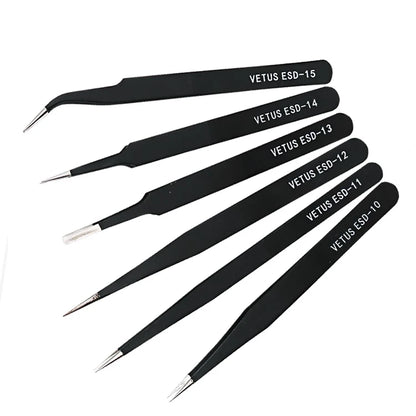 1 PC High quality  BGA Precision ESD Tweezers Set all-metal anti-static tweezers Repair Tool