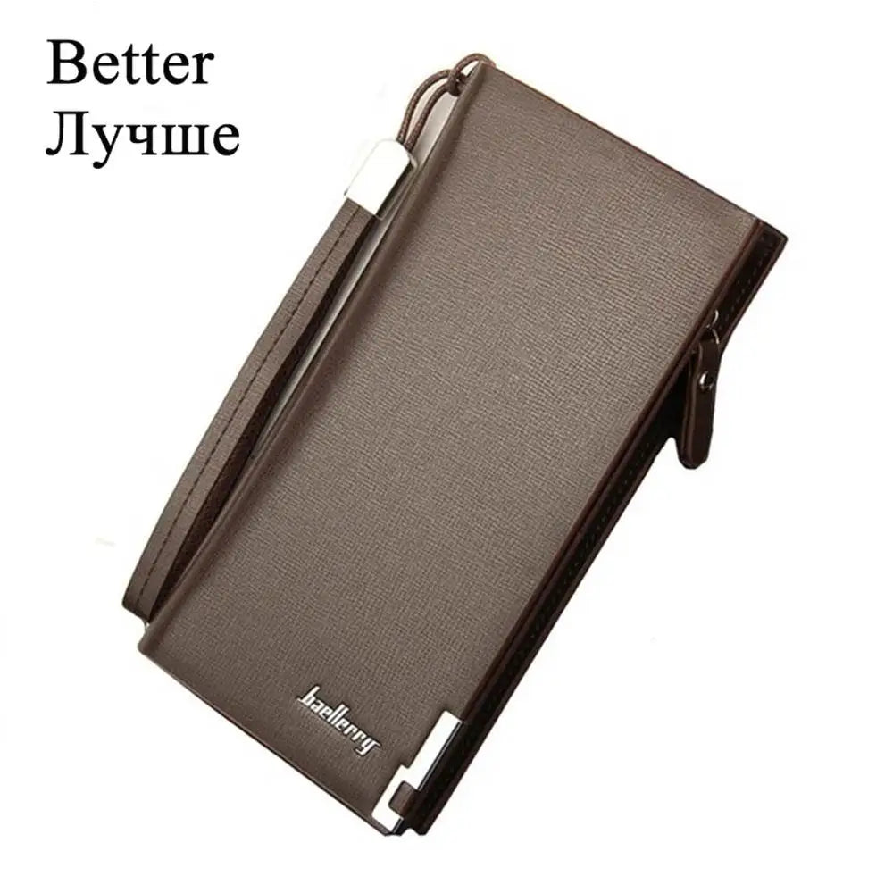 Baellerry Men Long Wallets Large Capacity Zipper Handbag Card Holder Male Purse Coin Pocket Luxury Brand Clutch Wallet For Men