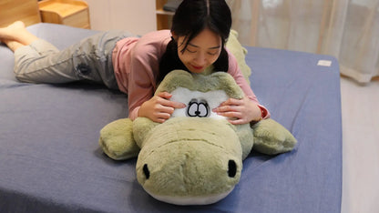 Big Size Crocodile Lying Section Plush Pillow Mat Plush Crocodile Soft Stuffed Animal Toy Cartoon Plush Dolls Kids Girl Gift