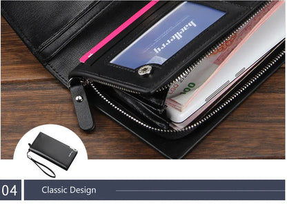 Baellerry Men Long Wallets Large Capacity Zipper Handbag Card Holder Male Purse Coin Pocket Luxury Brand Clutch Wallet For Men