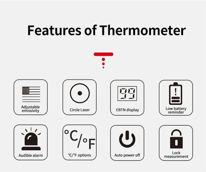 UNI-T Digital Thermometer UT306S UT306C Non-contact industrial Infrared Laser Temperature Meter Temperature Gun Tester-50-500