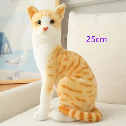 Stuffed Lifelike Siamese Cats Plush Toy simulation American Shorthair Cute Cat Doll Pet Toys Home Decor Gift For Girls birthday