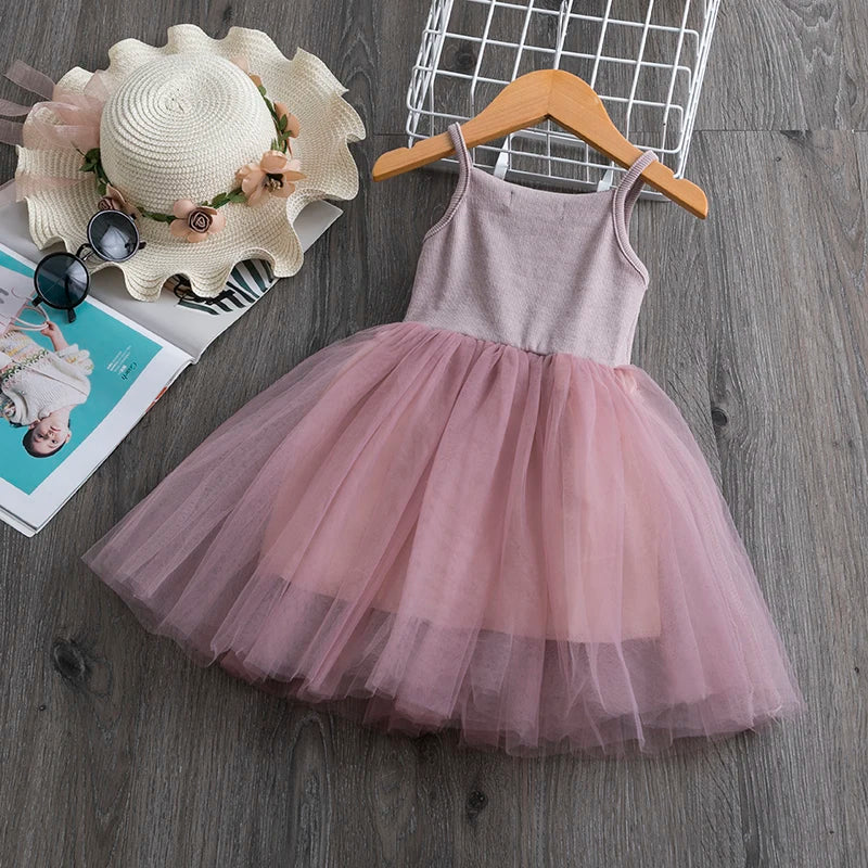 Little Girls Summer Dress for Kids Polka Dot Sling Tutu Princess Party Gown Birthday Wedding Children Clothing Girl Casual Dress