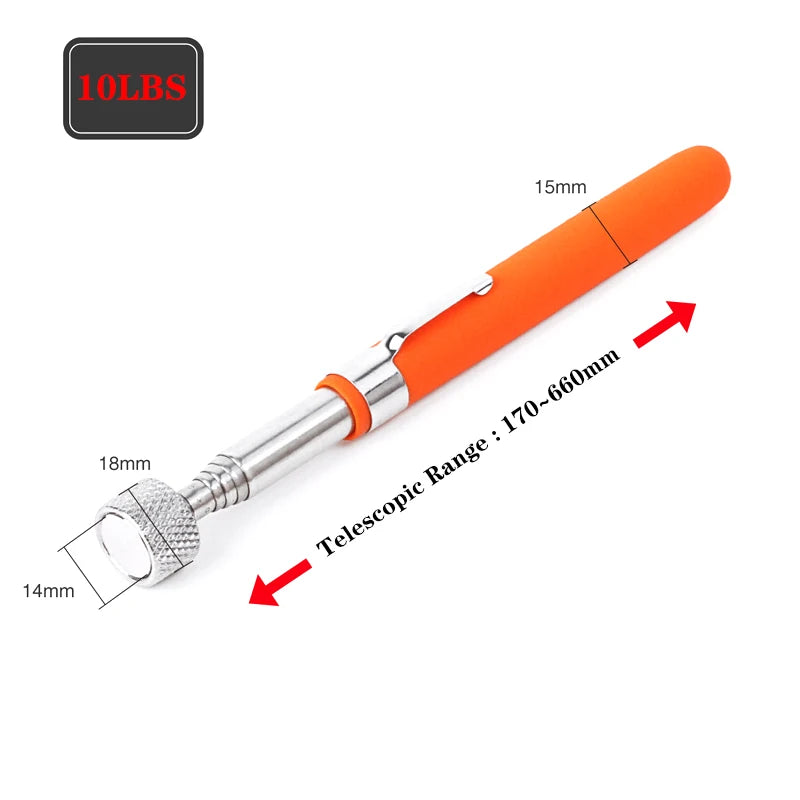 Tao Hua Yuan Telescopic Adjustable Magnetic Pick-Up Tools Grip Extendable Long Reach Pen Handy Tool for Picking Up Nuts Light AA