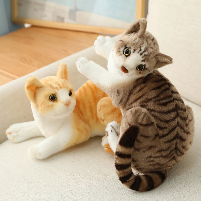 Stuffed Lifelike Siamese Cats Plush Toy simulation American Shorthair Cute Cat Doll Pet Toys Home Decor Gift For Girls birthday