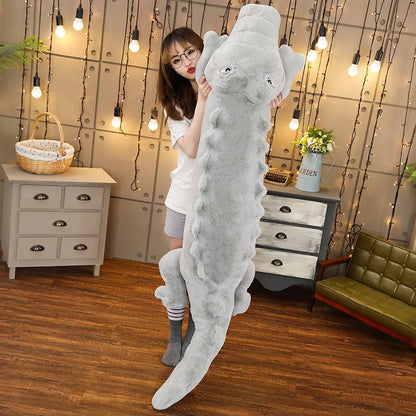 Big Size Crocodile Lying Section Plush Pillow Mat Plush Crocodile Soft Stuffed Animal Toy Cartoon Plush Dolls Kids Girl Gift