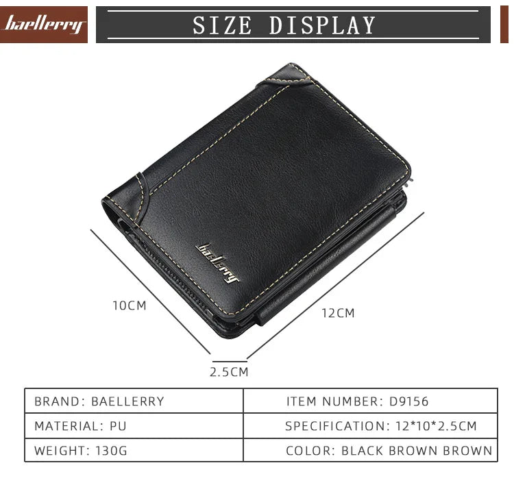 New Leather Men Wallets High Quality Zipper Short Desigh Card Holder Male Purse Vintage Coin Holder Men Wallets