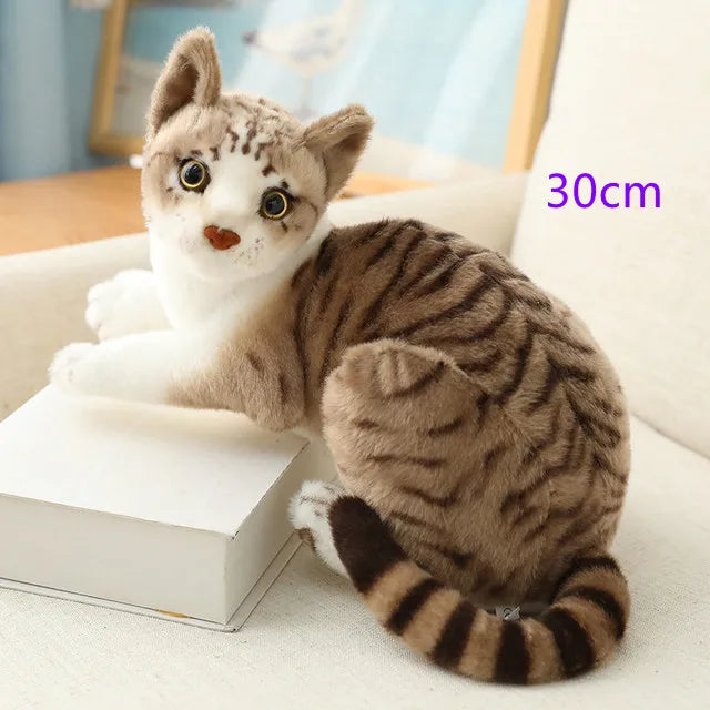 Stuffed Lifelike Siamese Cats Plush Toy simulation American Shorthair Cute Cat Doll Pet Toys Home Decor Gift For Girls birthday