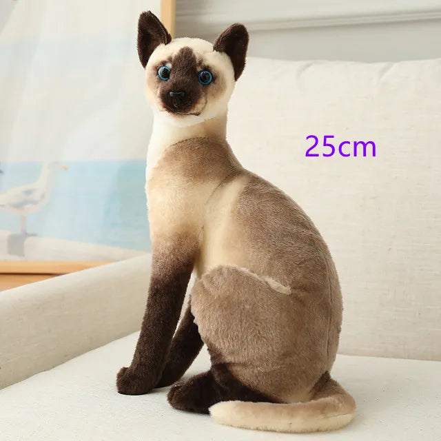 Stuffed Lifelike Siamese Cats Plush Toy simulation American Shorthair Cute Cat Doll Pet Toys Home Decor Gift For Girls birthday