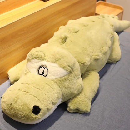 Big Size Crocodile Lying Section Plush Pillow Mat Plush Crocodile Soft Stuffed Animal Toy Cartoon Plush Dolls Kids Girl Gift