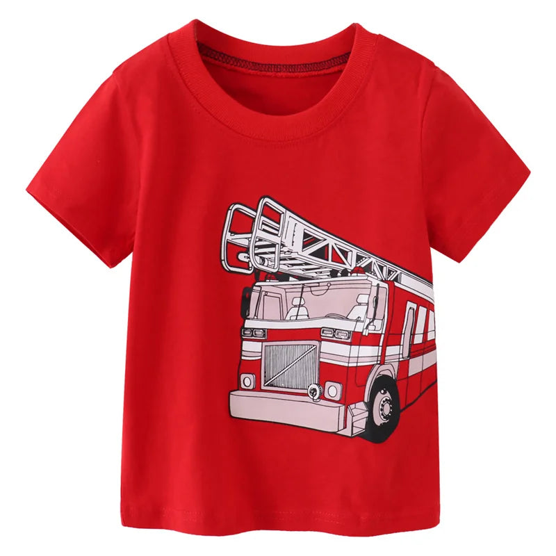 Jumping Meters 2-7T Summer Girls Boys T Shirts With Animals Print Giraffe Children's Clothes Kids Tees Tops