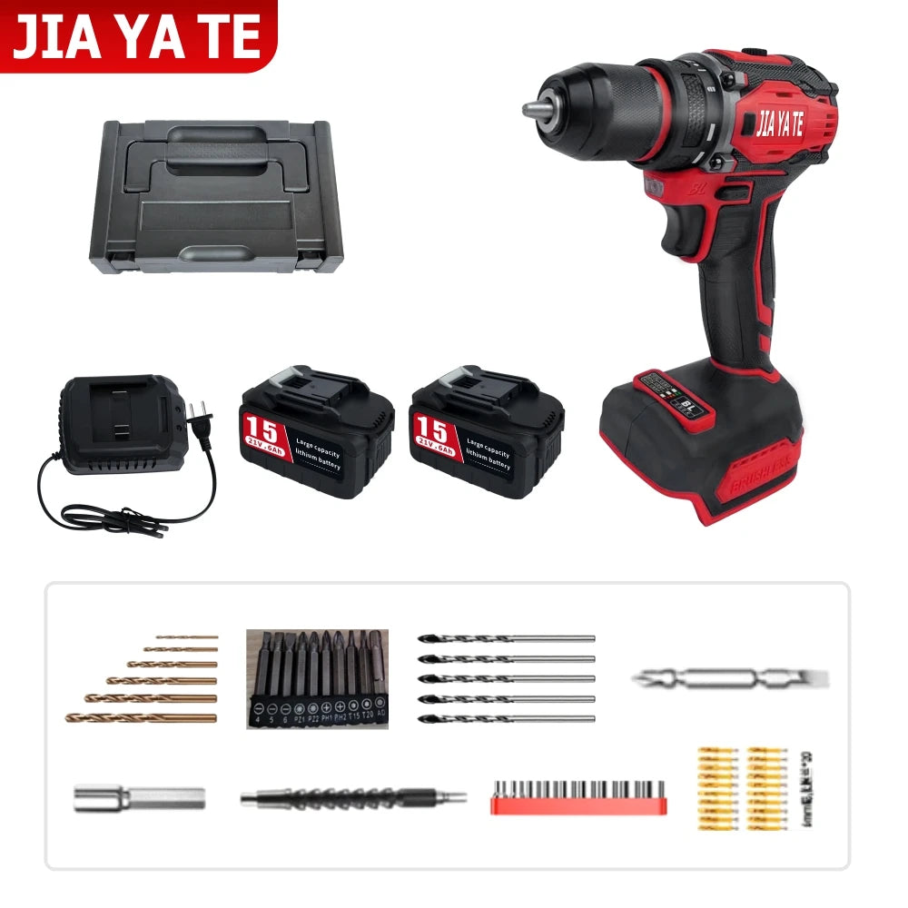 110V/220V 16.8V 21V Brushless Cordless Drill Rechargeable Electric Screwdriver Impact 80NM 2 Gear Speed Tool For Makita Battery