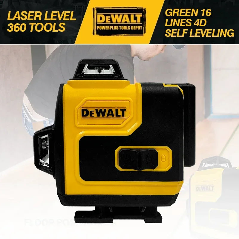 Dewalt Laser Level 360 Green 16 Lines 4D Self Leveling 360 Horizontal Vertical Super Powerful Beam construction Tools Original