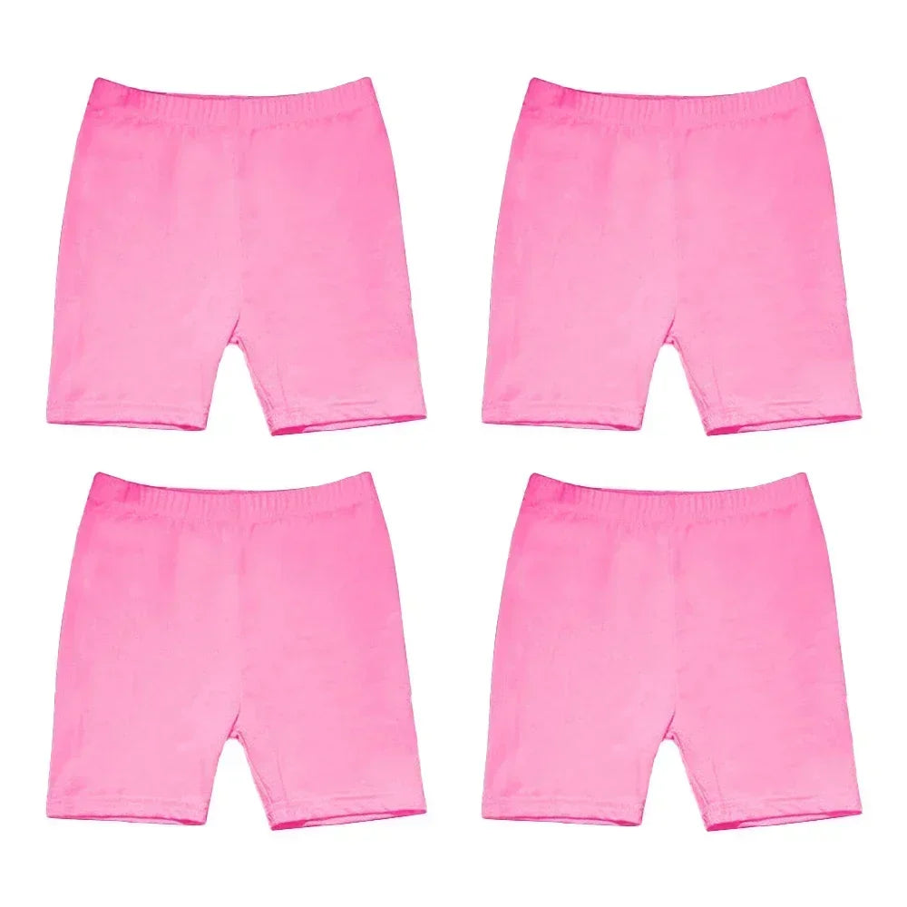 4pcs Girls Safety Pants Modal Dance Leggings Shorts 2024 Soft Candy Color Panties Girls Underwear Short tights Aged 3-12 Years