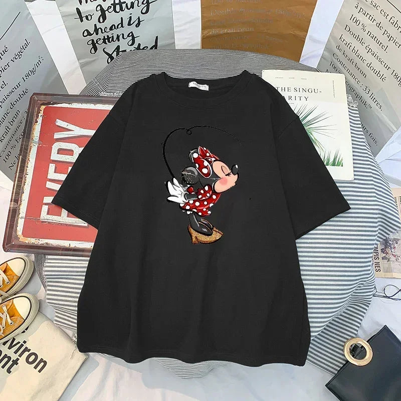 Women New Mickey Mouse Tshirt Korean Version of Loose Half-sleeved Women's Tshirt Clothes Y2K Goth